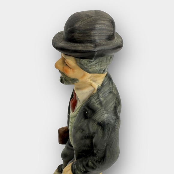 Vintage Ceramic Figurine Man with Bowler Hat Briefcase & Cane - Picture 11 of 12